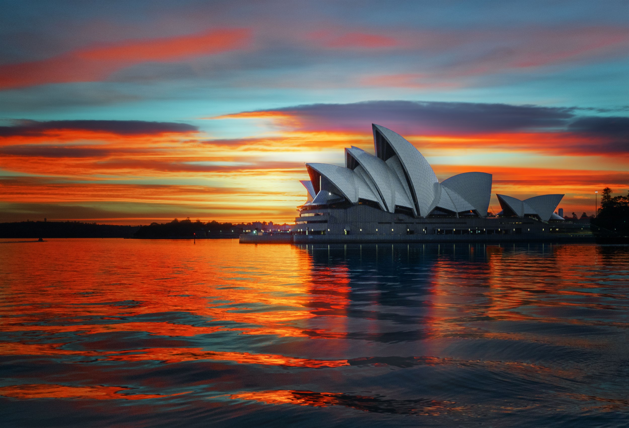 Colour bomb sunrise over the Opera House