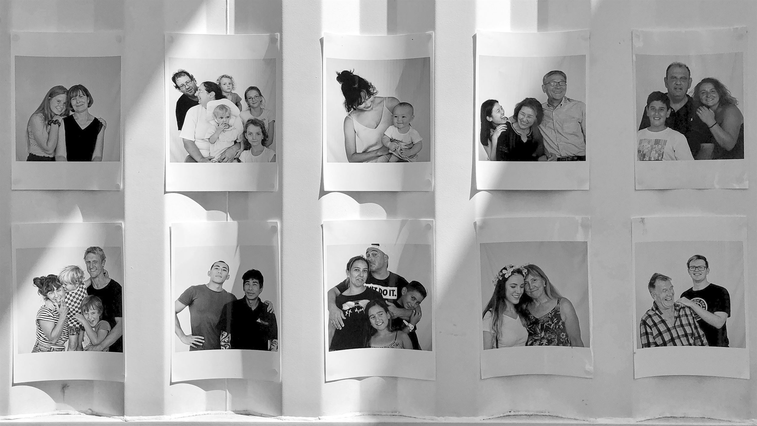 Collection of portraits outside the pop-up studio