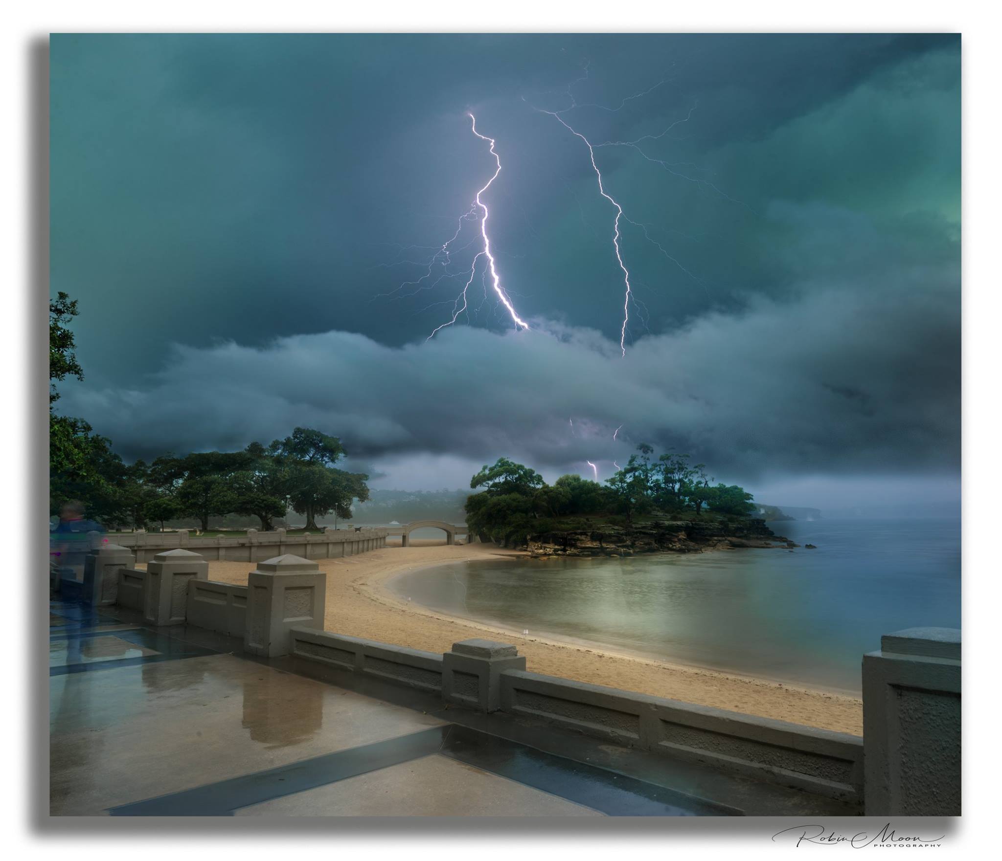 Summer lightning over Balmoral Beach