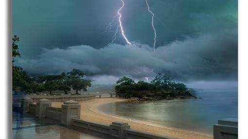 Summer lightning over Balmoral Beach