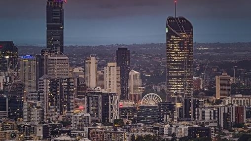 Brisbane City and Southbank, Looking from Mt Coot-Tha, overcast late afternoon. 400mm FE f2.8 G Master.