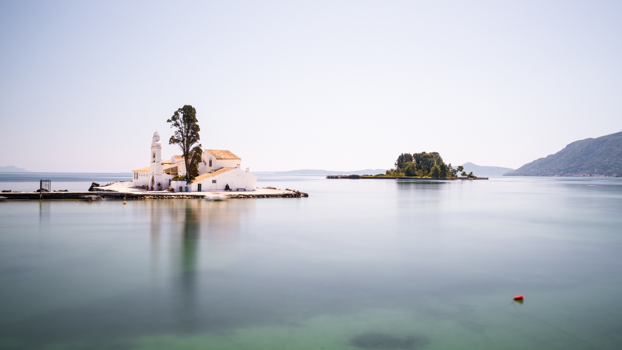 Vlacherna Monastery on the island of Corfu, Greece