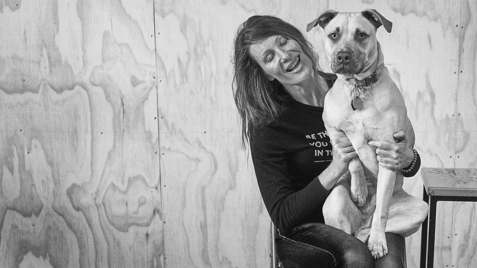 Family portrait: owner with his Mum